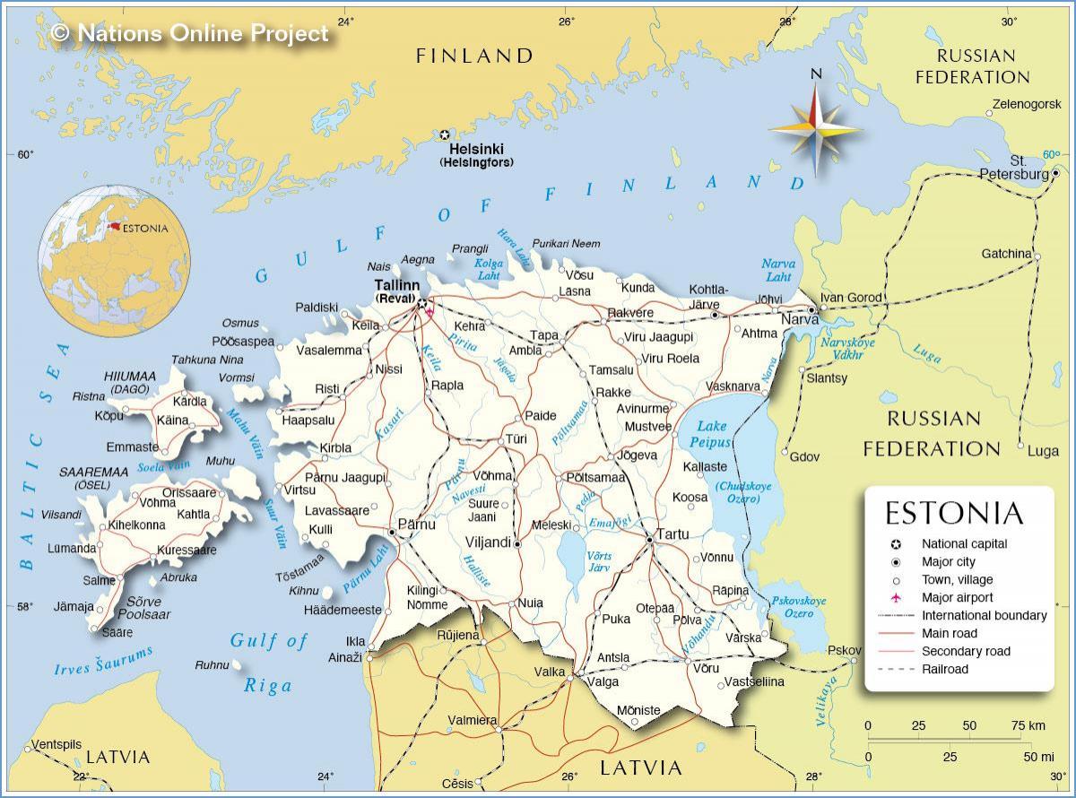 karta iz Estonije grad