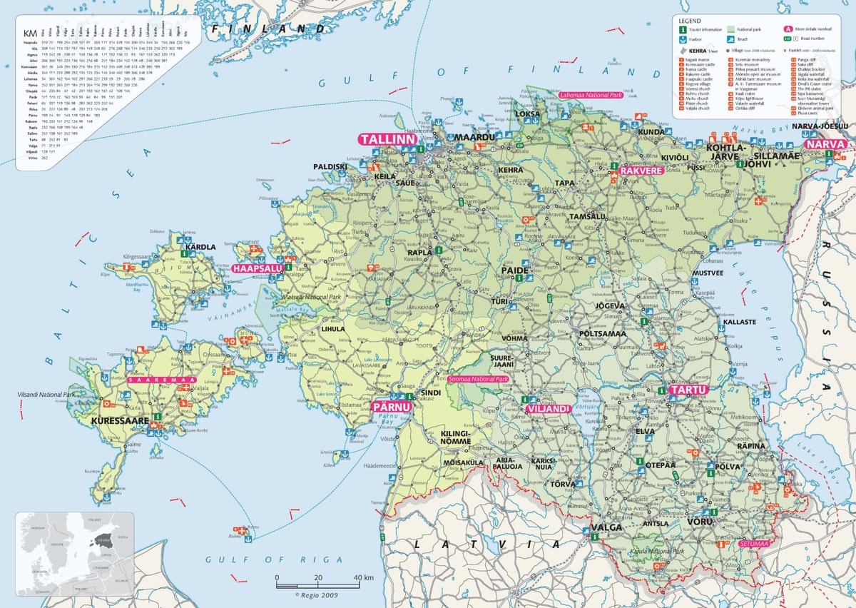 turističke mapu Estonija