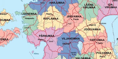 Karta iz Estonije da je politički